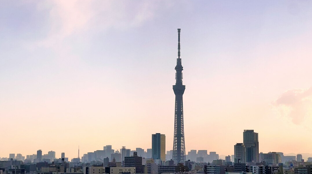 Tokyo city skyline with skyscrapers at dusk